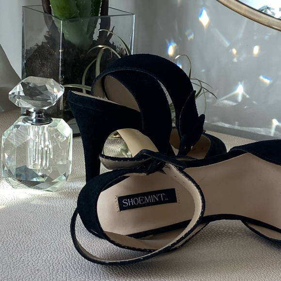 Lola Black Suede Buckle Pumps - Picture 10 of 12